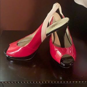 Gorgeous black, red, white Anne Klein heels